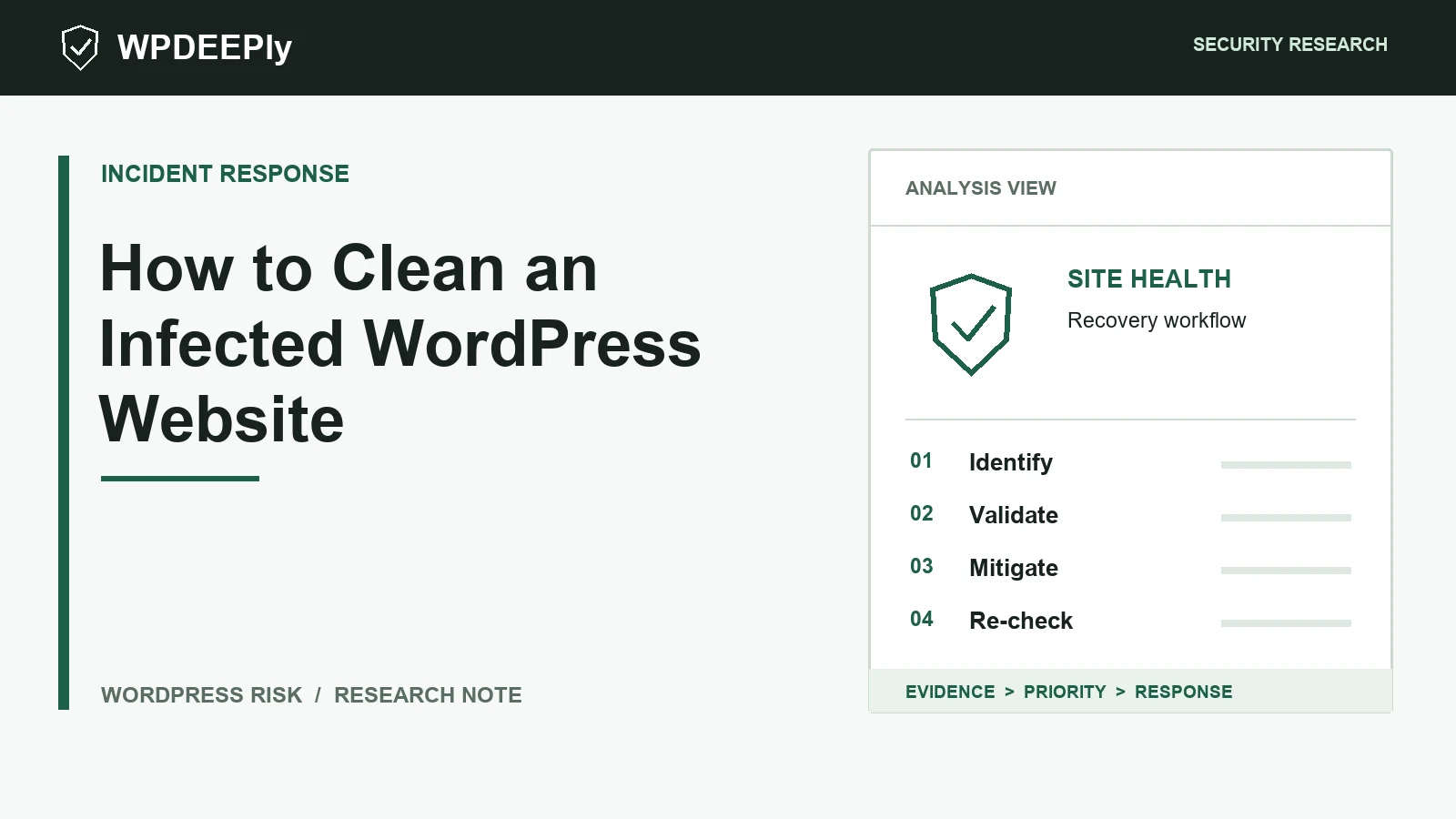 WPDeeply editorial analysis graphic for How to Clean an Infected WordPress Website