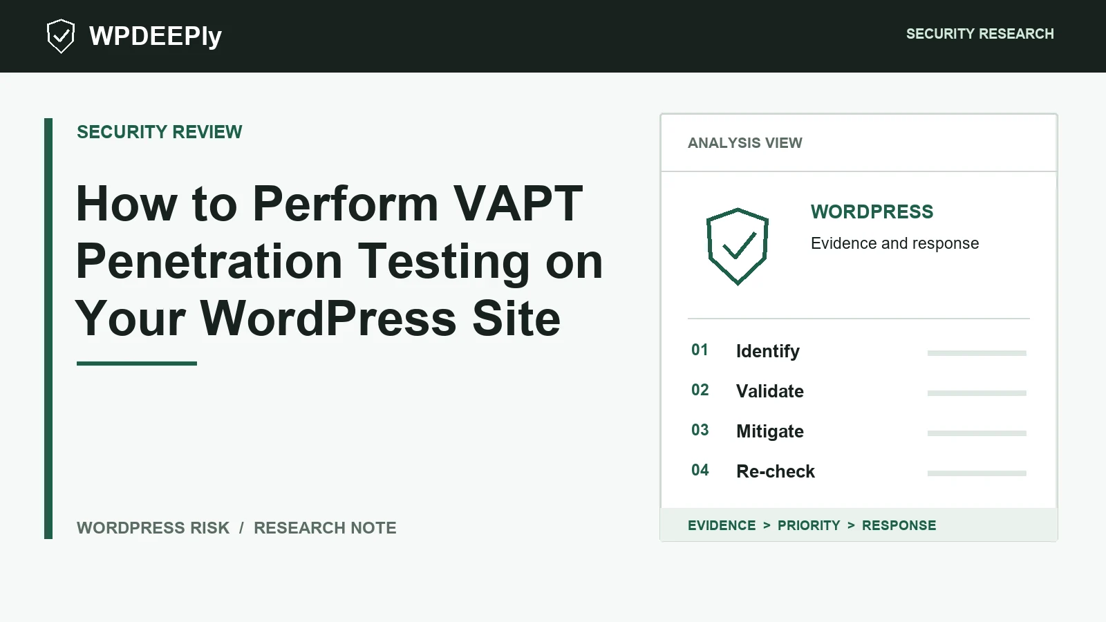 WPDeeply editorial analysis graphic for How to Perform VAPT Penetration Testing on Your WordPress Site